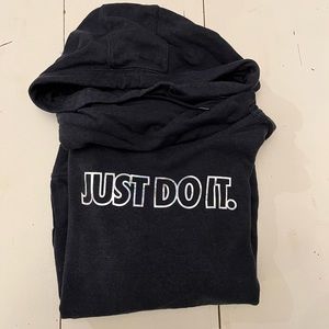 Black cowl neck hooded sweatshirt